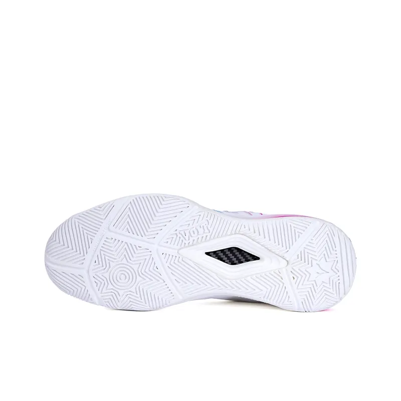 VOIT Cushioning Coverage Rebound Abrasion Resistant Breathable Slip Resistant Low Top Basketball Shoes Unisex White-4