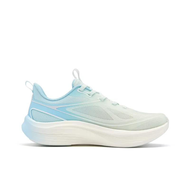 QIAODAN Light Speed 5.0 Running Shoes Women's Low Top Light Transparent Green, Sky Blue-1