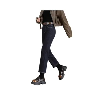 FAWENXIANGZI Jeans Women's Dark Blue