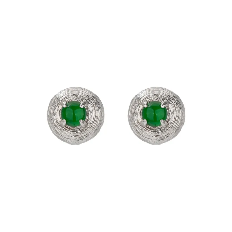 Encounter Gift High Ice Jade Jadeite Stud Earrings Women's-0