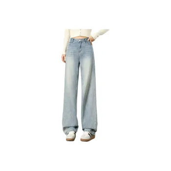 FAWENXIANGZI Jeans Women's Light Blue