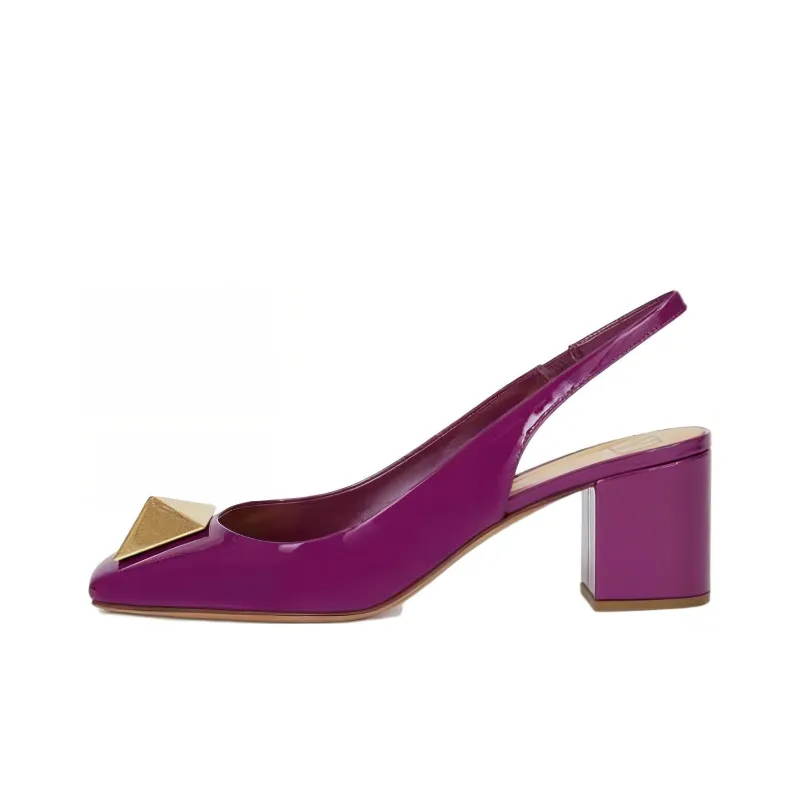 Valentino GARAVANI Chunky Heel High Heels Women's Purple-0