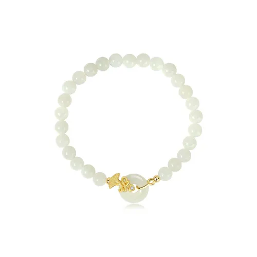 ORTAFFA Hetian Jade Bracelets Pale Greenish White Jade Women's