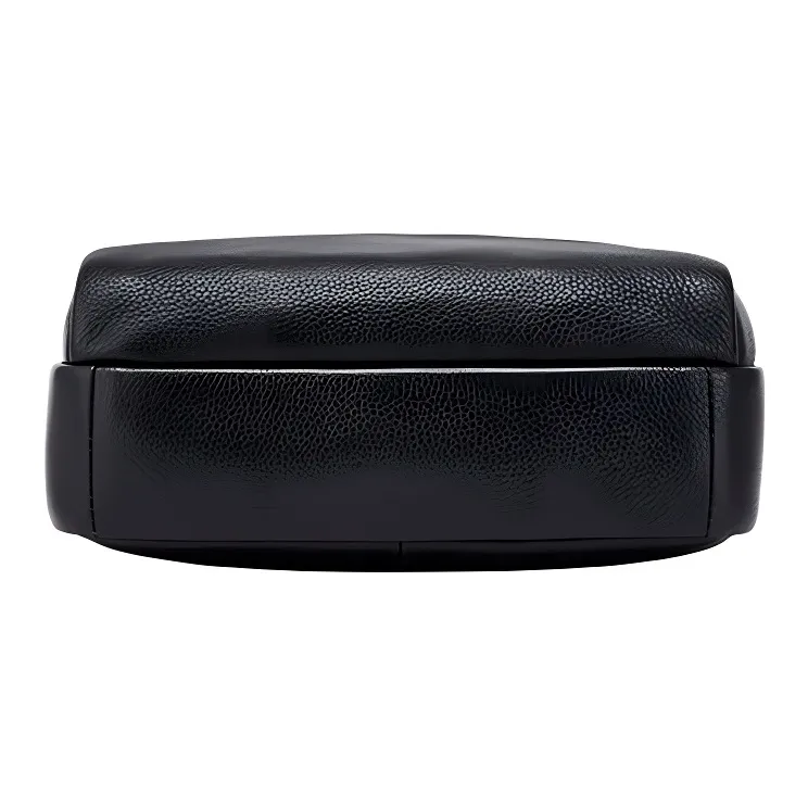 Hush Puppies Cow Leather Crossbody Bag, Shoulder Bag Men's Black-3