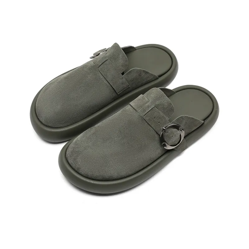 LUOMAIKE Slip Resistant Closed Toe Slippers Unisex Green-3