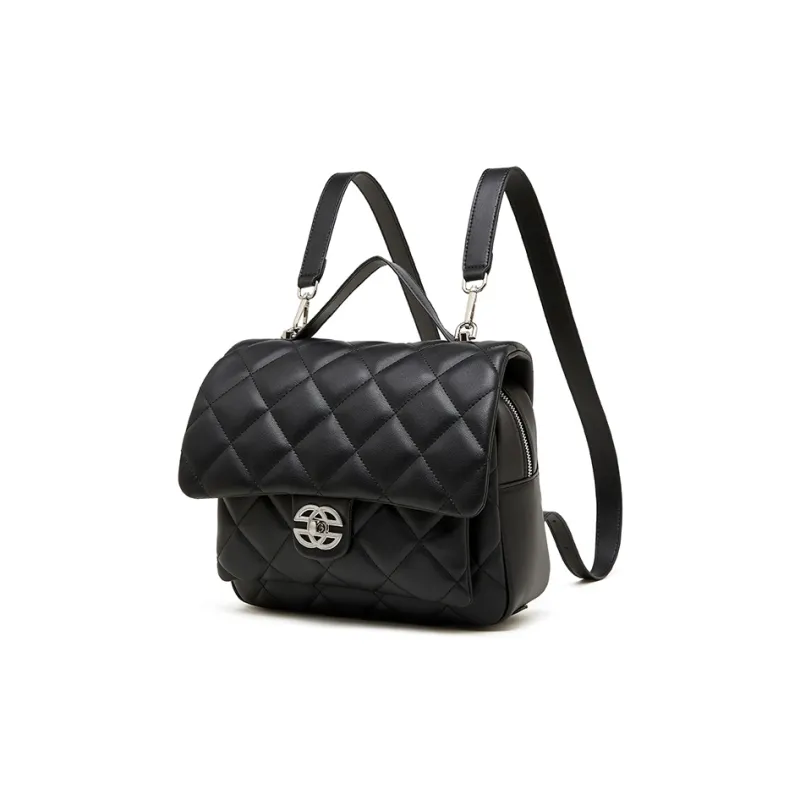 Carnival Keep Cow Leather Backpack Women's Ecru/Black-6