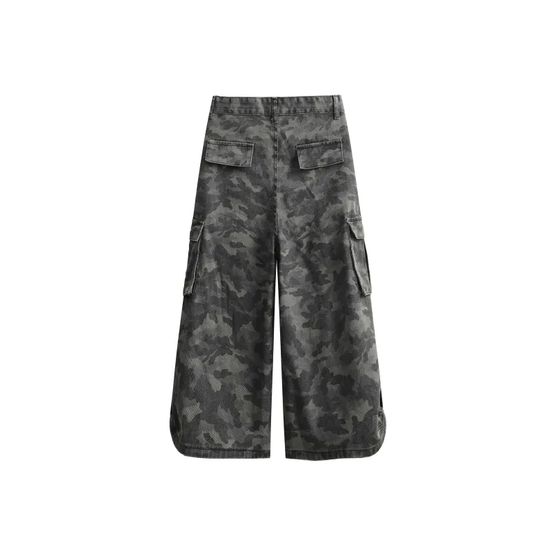 SAME FLOW Denim Shorts Unisex City Camouflage-1