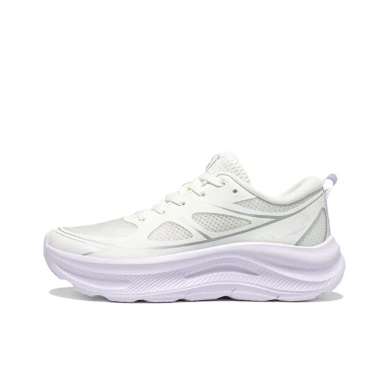 361° Anti Slip Wear Resistant Low Top Casual Sprint Running Shoes Women's White Purple-0