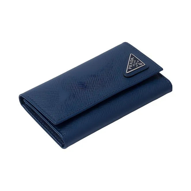 PRADA Saffiano Leather Key Pouch Men's Cornflower Blue-1