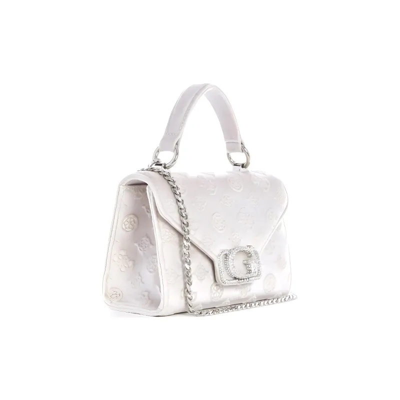 GUESS Fabric Envelope Bag Handbag Medium Size Women's Silver-1