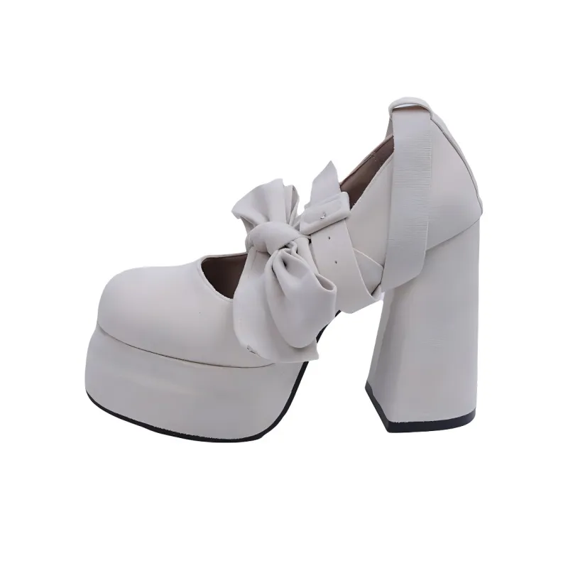 LXVB Chunky Heel High Heels 10cm Women's-2