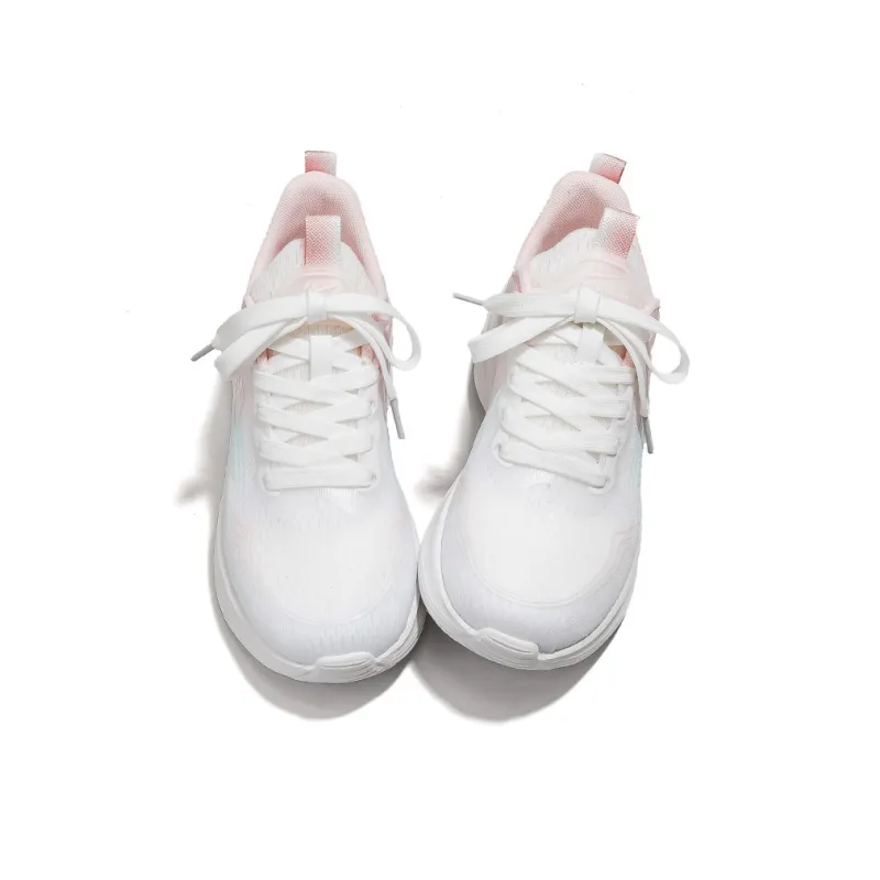 Warrior Cushioning And Breathable Low Top Casual Running Shoes Women's White Pink-3