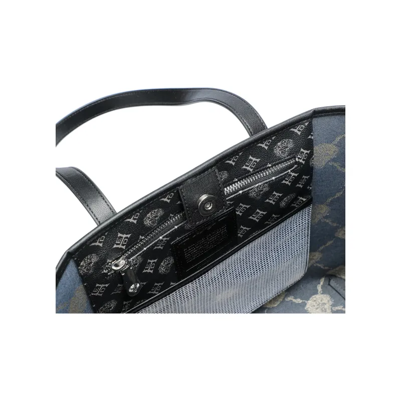Ed Hardy Classic Series PVC Tote Bag, Shoulder Bag Regular Large Size Women's Black/Ecru-6