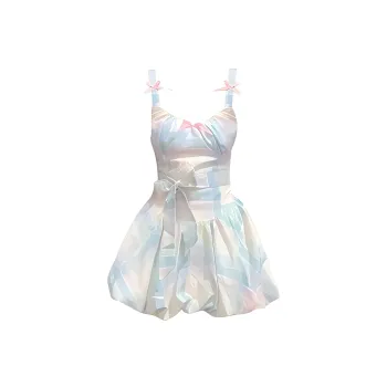 GUOZHEN Slip Dresses Women's Plaid Camisole Dress