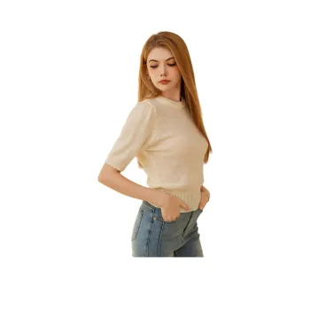 FAWENXIANGZI Knitwear Women's Ecru