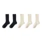 Summer Chiffon Ultra-Thin Socks Combination ④ (Black+Black+Ecru+Ecru+Ecru)