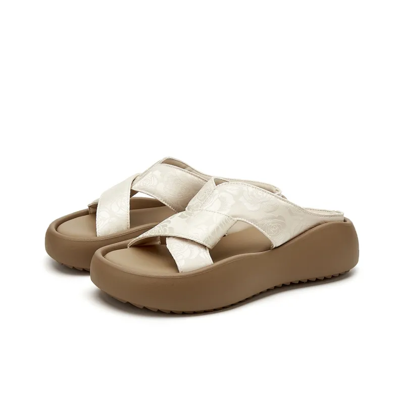 JOSINY Slide Slippers Women's Beige/Black-2