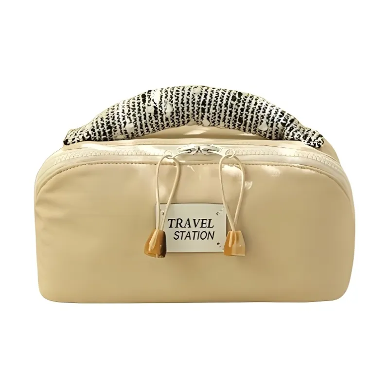 Boniu Polyester Makeup Bag Regular Women's Beige Yellow/Milk Coffee-5