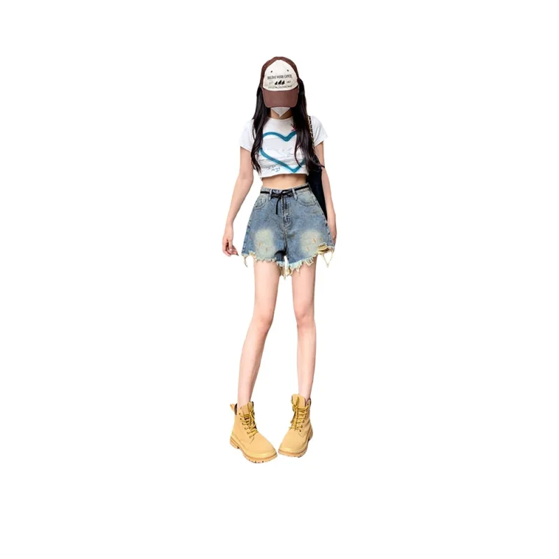 MPOX Denim Shorts Women's Vintage Blue-0