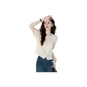 FAWENXIANGZI Knitwear Women's Beige Yellow