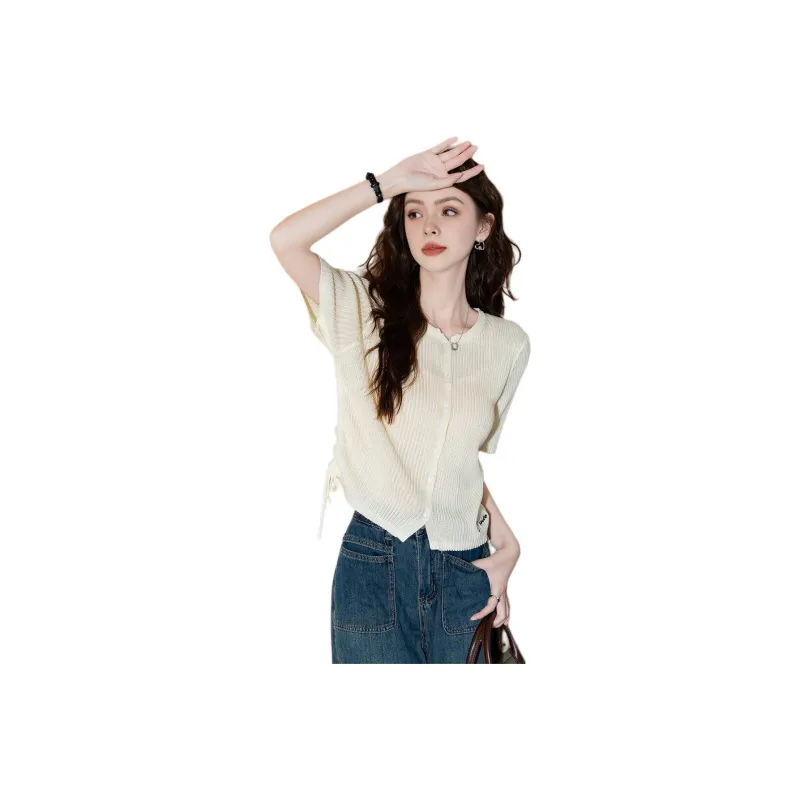 FAWENXIANGZI Knitwear Women's Beige Yellow-0