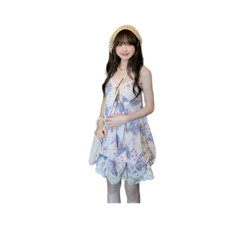 Flowers In Water Slip Dress Women's-0