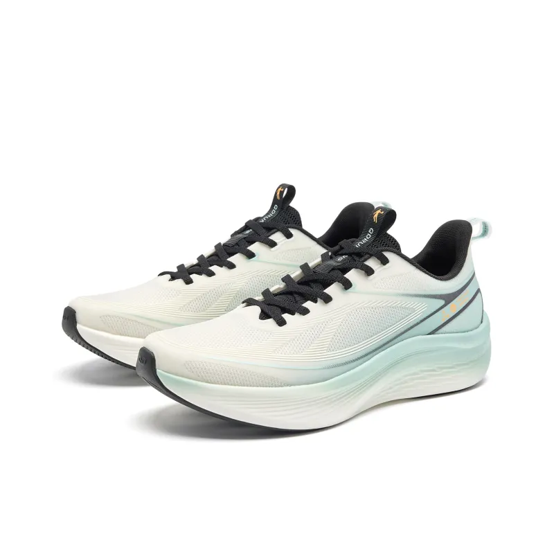 QIAODAN Cushioning, Slip Resistant, And Abrasion Resistant Low Top Casual Running Shoes Men's White Green-2