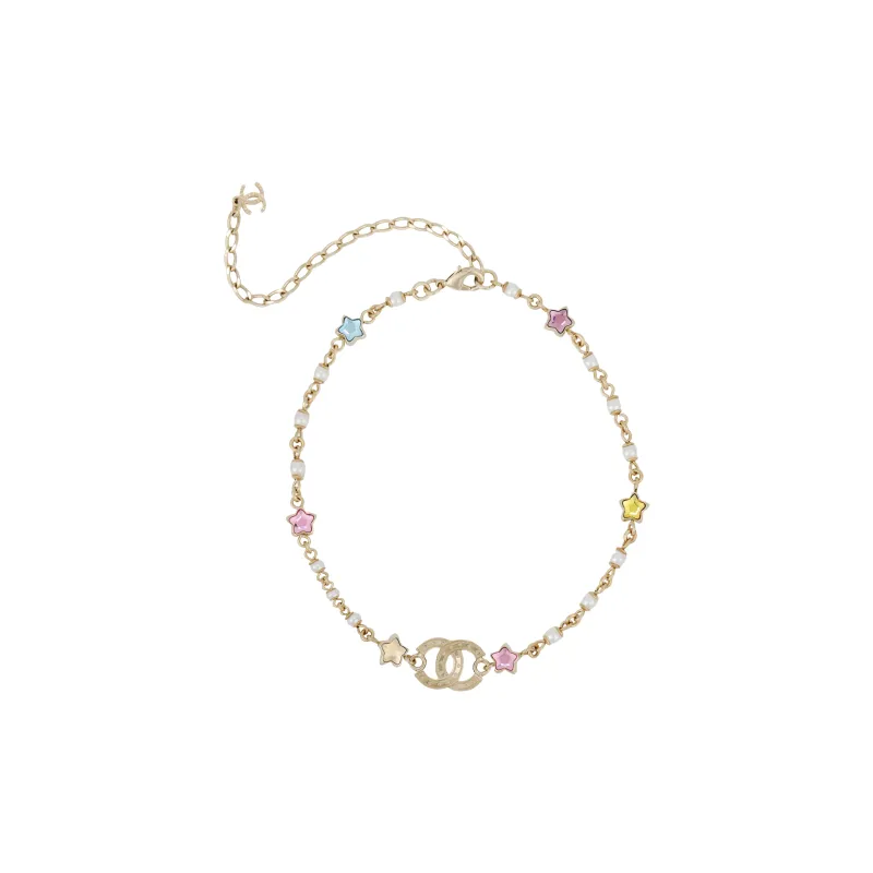 CHANEL Rhinestone Necklaces Women's Gold-2