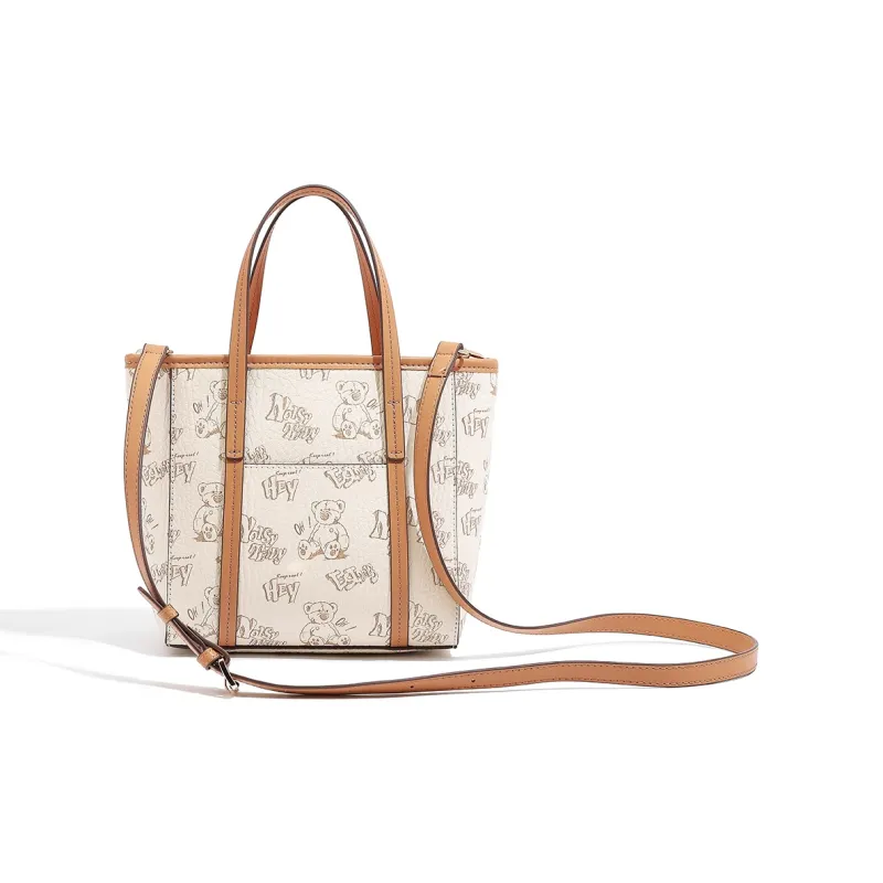 NOISY TEDDY PVC Tote Bag, Crossbody Bag, Shopping Bag, Shoulder Bag, Handbag Women's Light Pink/Pink/Apricot-6
