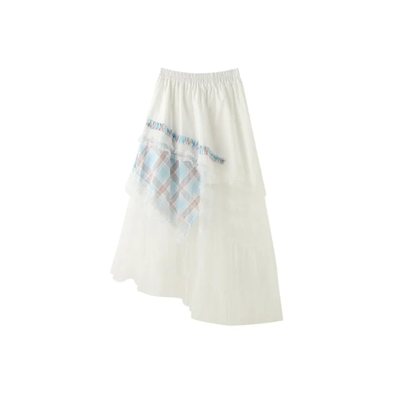 FLIM Casual Long Skirts Women's White-0