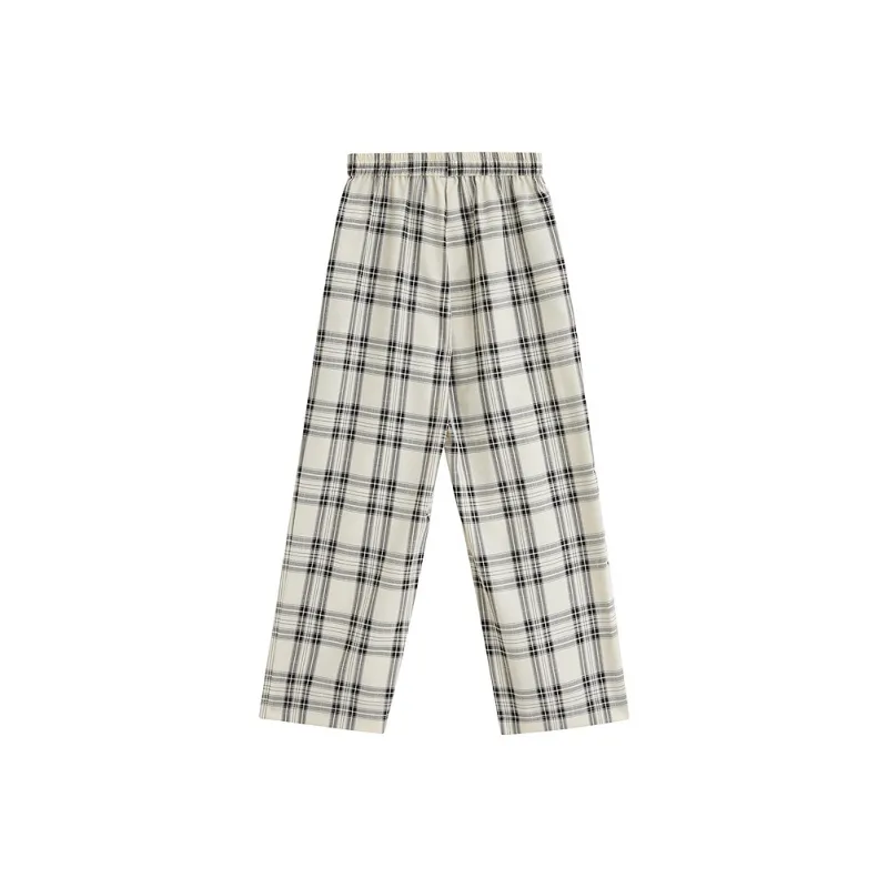 Inman Casual Pants Women's Black White Plaid-1