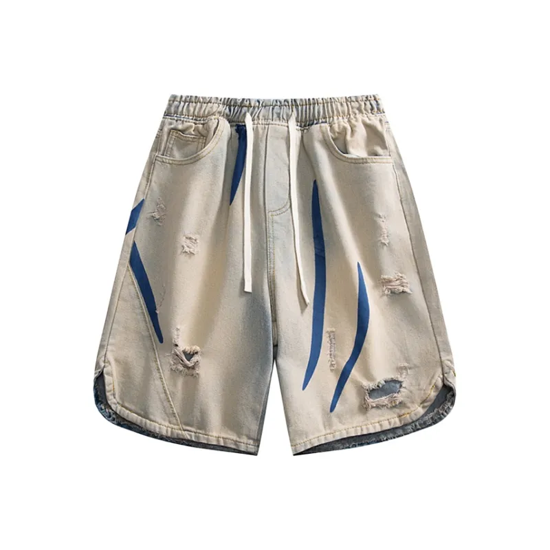 7 SEVFUN Denim Shorts Unisex Yellow Mud-0