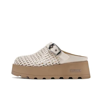 DAPHNE Cut Out Woven Quiet Abrasion Resistant Slip Resistant Closed Toe Slippers Women's