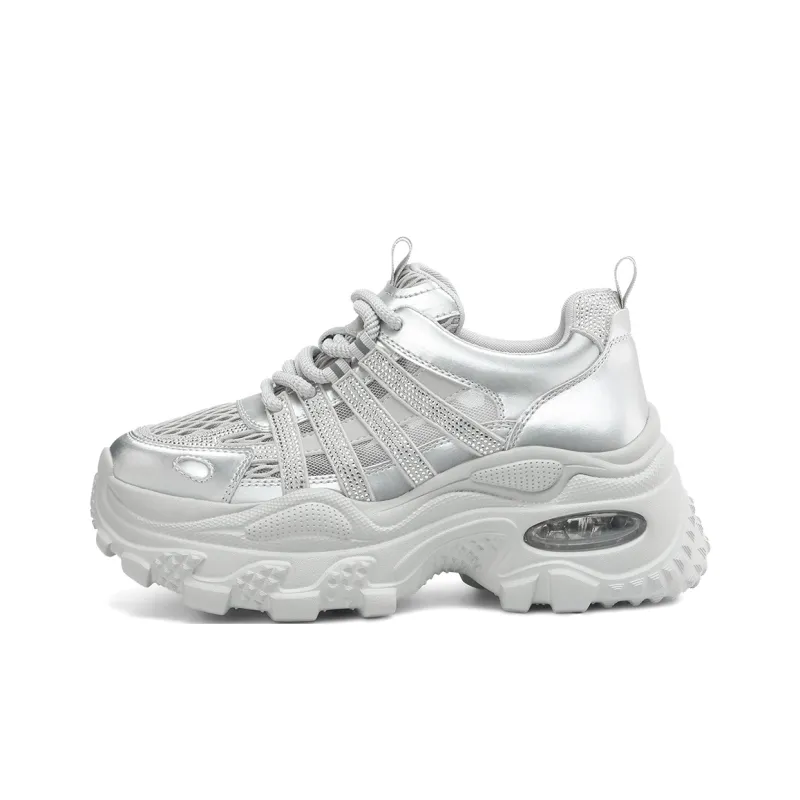 BOERDIQI Breathable Height Increase Low Top Chunky Sneakers Women's-2