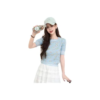 FAWENXIANGZI Knitwear Women's Pink Blue