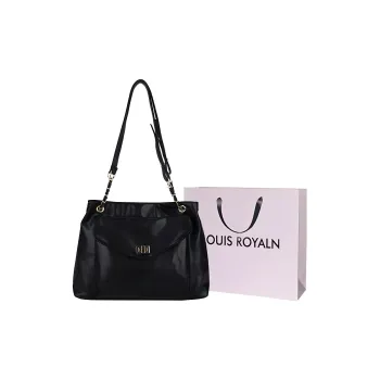 LOUIS ROYALN PU Tote Crossbody Bag, Shoulder Bag Women's Brown/Ecru/Black