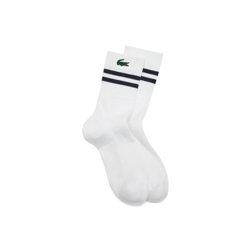 LACOSTE Mid Calf Socks Men's 1 Pack White-1