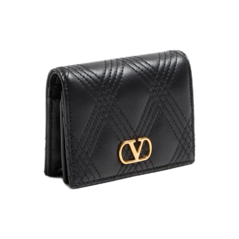 Valentino GARAVANI Leather Wallet Women's Black-1