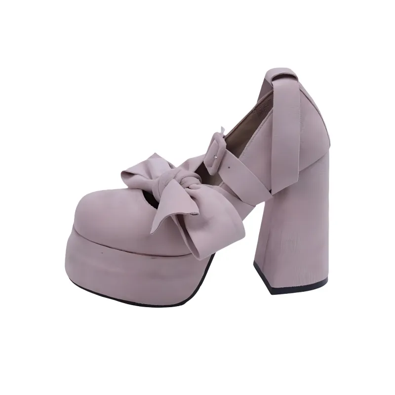 LXVB Chunky Heel High Heels 10cm Women's-4