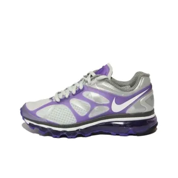 Nike Air Max 2012 Anti Slip Wear Resistant Low Top Running Shoes Women's Gray Purple