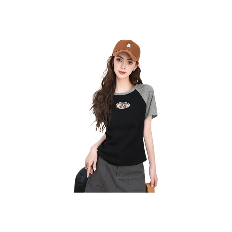 FAWENXIANGZI Raglan Sleeve T Shirt Women's-0