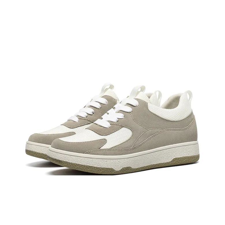 He Jinchang Low Top Skateboard Shoes Women's Khaki-3
