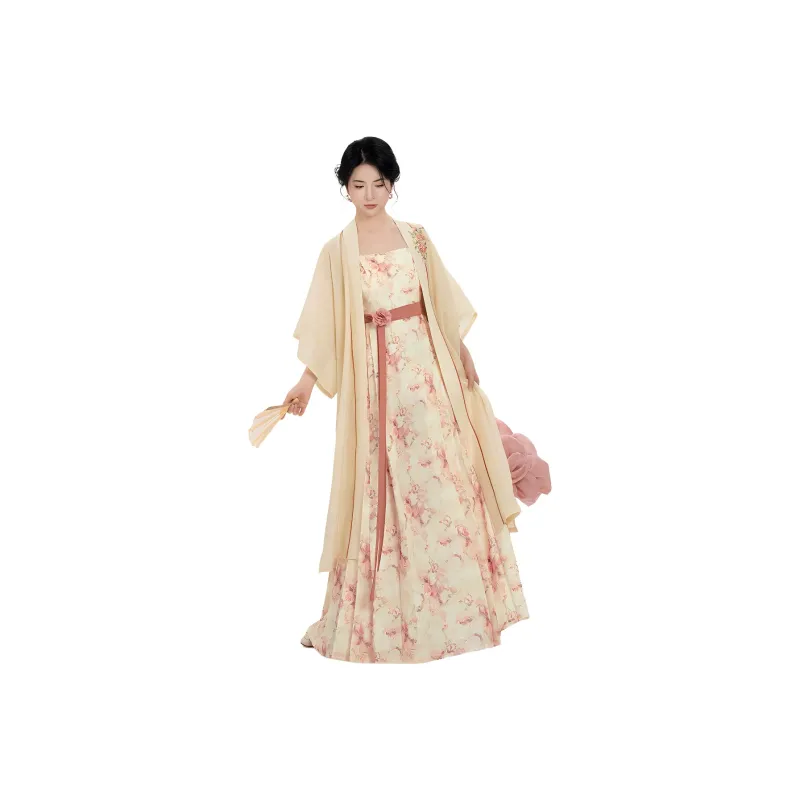 Weaving Division Hanfu Women's Two Piece Set Changgan Temple+Horse Face Dress-0