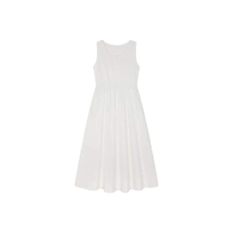 Mo Han Yi Mei Sleeveless Dress Women's White-0