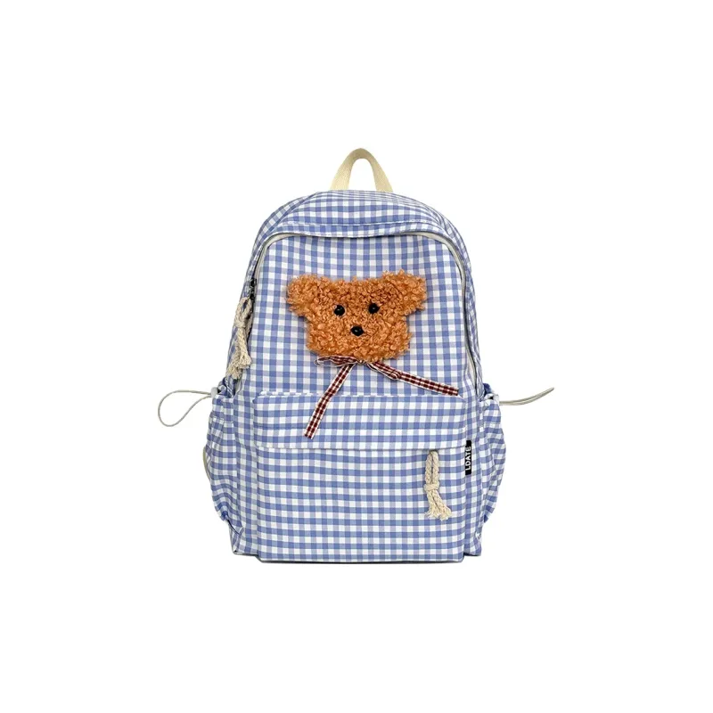 OUZIHUANG Nylon Backpack Women's Red/Khaki/Blue/Black-4