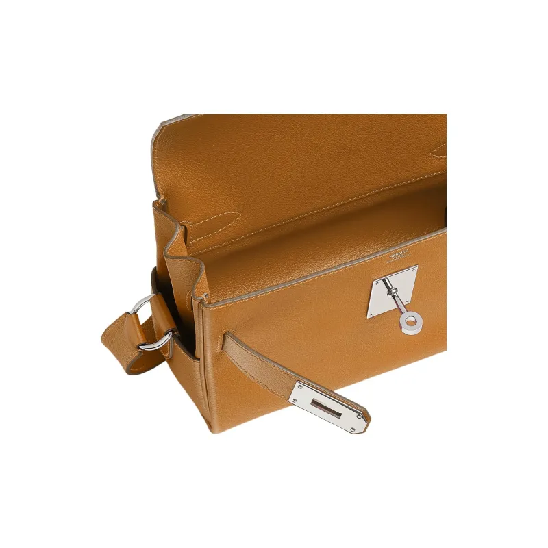 HERMES Kelly Evercolor Calfskin Shoulder Bag Small Size Women's 28 Caramel-3