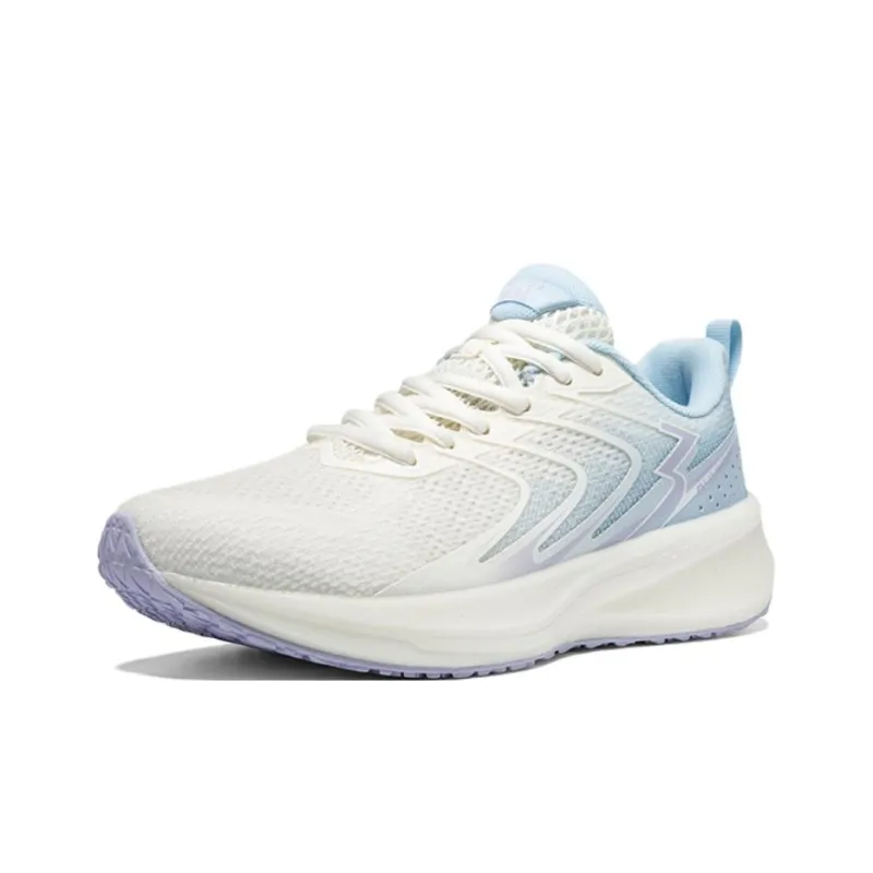 361° Anti Slip Wear Resistant Low Top Casual Training Sprint Running Shoes Women's White Blue-2