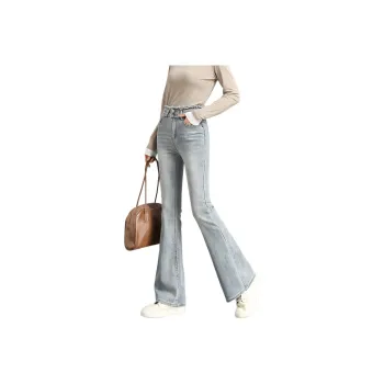 FAWENXIANGZI Jeans Women's Light Blue