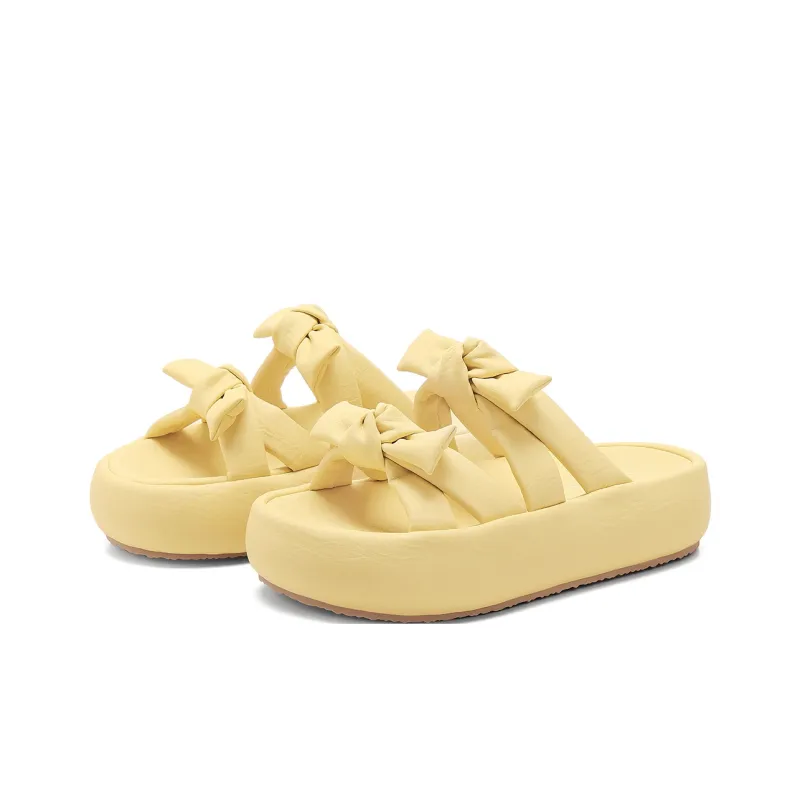 C°BANNER Rubber Sole Leather Patchwork Slide Slippers Women's-7