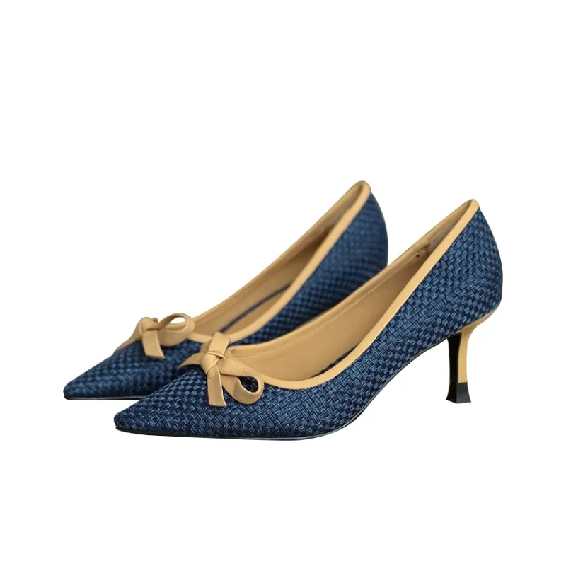 MCKP High Heels Women's Black/Blue/Apricot/Gray-4